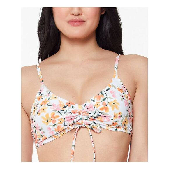 JESSICA SIMPSON Women's White Removable Cups Summer Dreaming Swimsuit Top XL - Picture 1 of 2